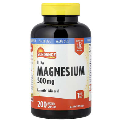 Sundance Vitamins, Extra Strength Magnesium, 500 mg, 200 Coated Capsules