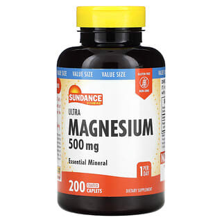 Sundance Vitamins, Ultra Magnesium, 500 mg, 200 überzogene Kapseln