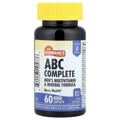 Sundance Vitamins, ABC Complete, Men's Multivitamin & Mineral Formula, 60 Coated Caplets