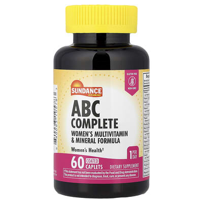 Sundance Vitamins, ABC Complete, Women's Multivitamin & Mineral Formula, 60 Coated Caplets