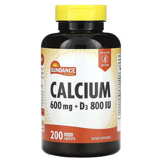 Sundance Vitamins, Calcium + D3, 200 Coated Caplets