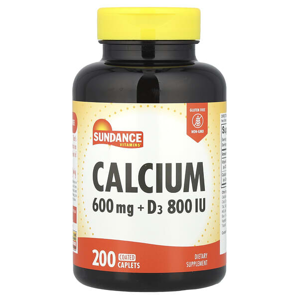 Sundance Vitamins Calcium + D3, 200 Coated Caplets