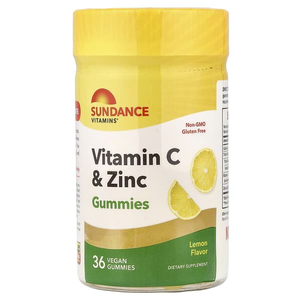 Sundance Vitamins, Vitamin C & Zinc Gummies, Lemon, 36 Vegan Gummies — product photo 1