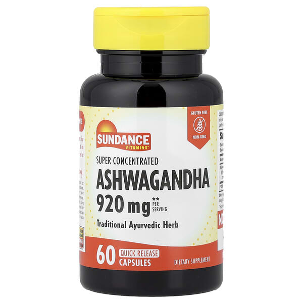 Sundance Vitamins, 초고농축 아슈와간다, 빠른 방출 캡슐 60정(캡슐 1정당 460mg)