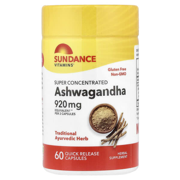 Sundance Vitamins, Super Concentrated Ashwagandha, 60 Quick Release Capsules (46 mg per Capsule) — product photo 1