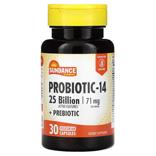 Sundance Vitamins, Suplemento probiótico 14, 71 mg, 30 cápsulas vegetales (35,5 mg por cápsula)