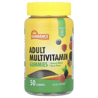 Sundance Vitamins, Adult Multivitamin Gummies, Multivitamin-Fruchtgummis für Erwachsene, natürliche gemischte Beeren, 50 Fruchtgummis