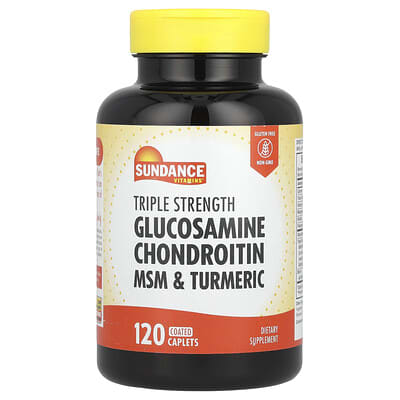 Sundance Vitamins, Glucosamine Chondroitin MSM and Turmeric Complex, Triple Strength, 120 Coated Capsules