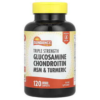 Sundance Vitamins, Triple Strength Glucosamine Chondroitin MSM & Turmeric, 120 Coated Caplets