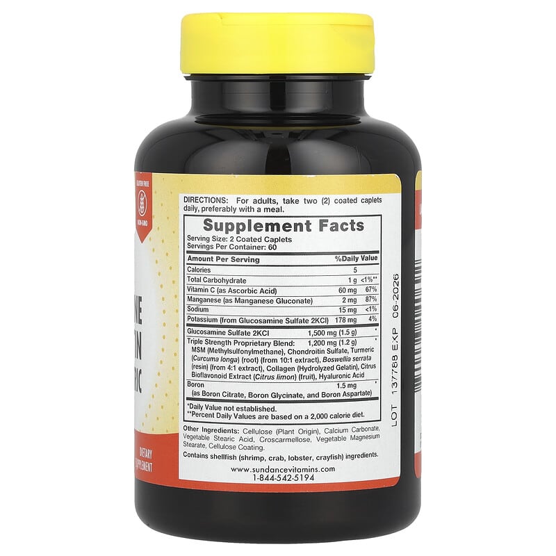 Triple Strength Glucosamine Chondroitin MSM & Turmeric, 120 Coated