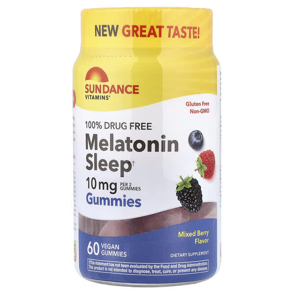 Sundance Vitamins, Melatonin Gummies, Mixed Berry, 60 Vegan Gummies (5 mg per Gummy) — product photo 1