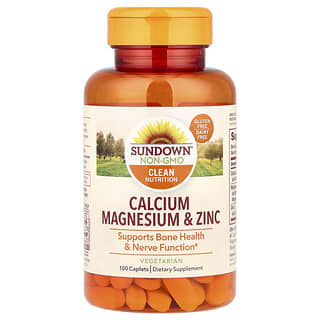 Sundown Naturals, Calcium, Magnesium & Zinc, 100 Caplets