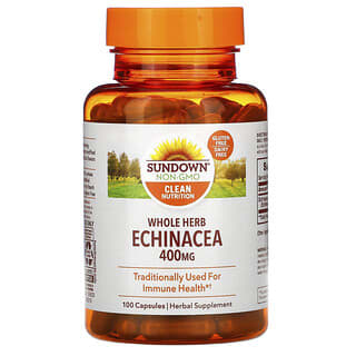 Sundown Naturals, Echinacea de Ervas Inteiras, 400 mg, 100 Cápsulas