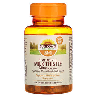 Sundown Naturals, Standardized Milk Thistle, 240 mg, 60 Capsules