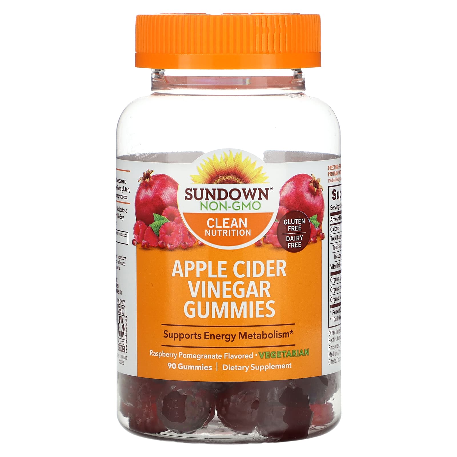 Sundown Naturals Apple Cider Vinegar Gummies Raspberry Pomegranate