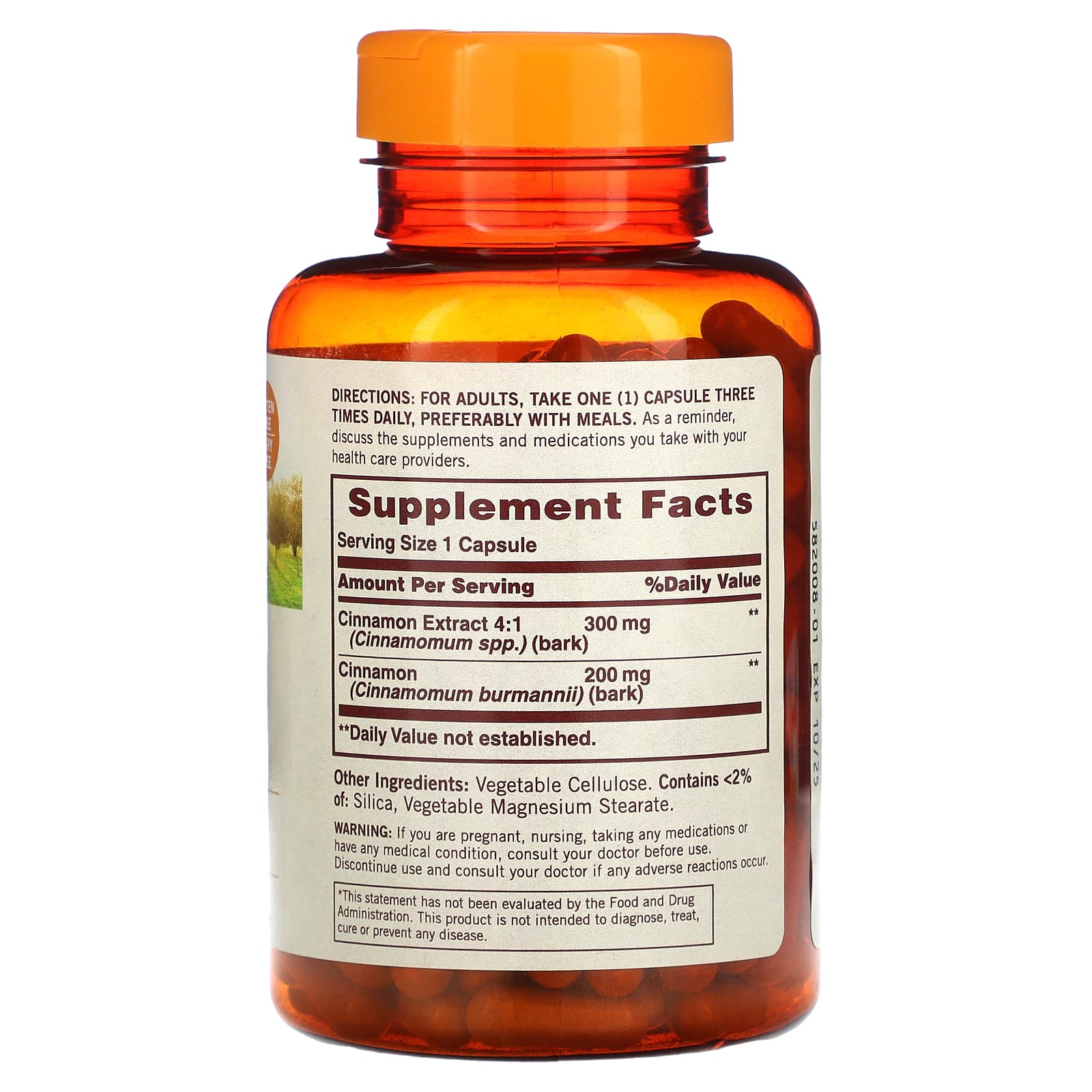 Sundown Naturals, Cinnamon, 1,500 mg, 200 Capsules (500 mg per Capsule)