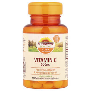 Sundown Naturals, Vitamine C, 500 mg, 100 comprimés