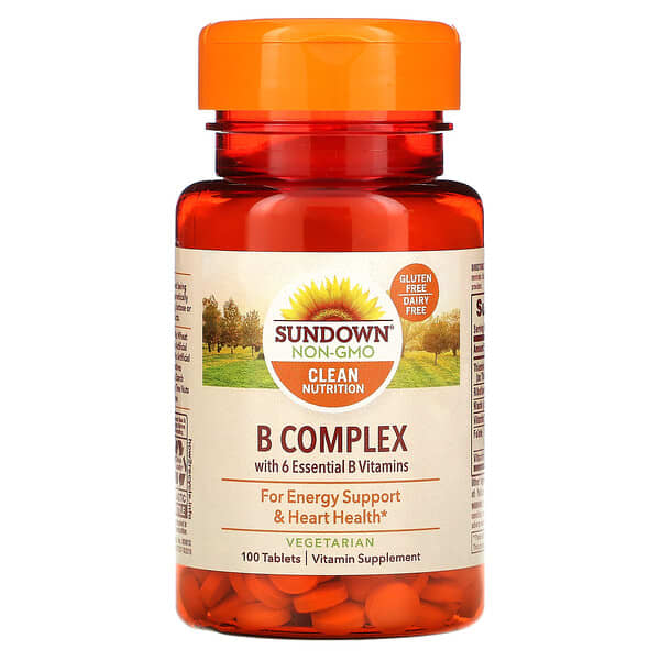 Sundown Naturals, Complexo B, 100 Comprimidos
