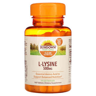 Sundown Naturals, L-lizyna, 500 mg, 100 tabletek