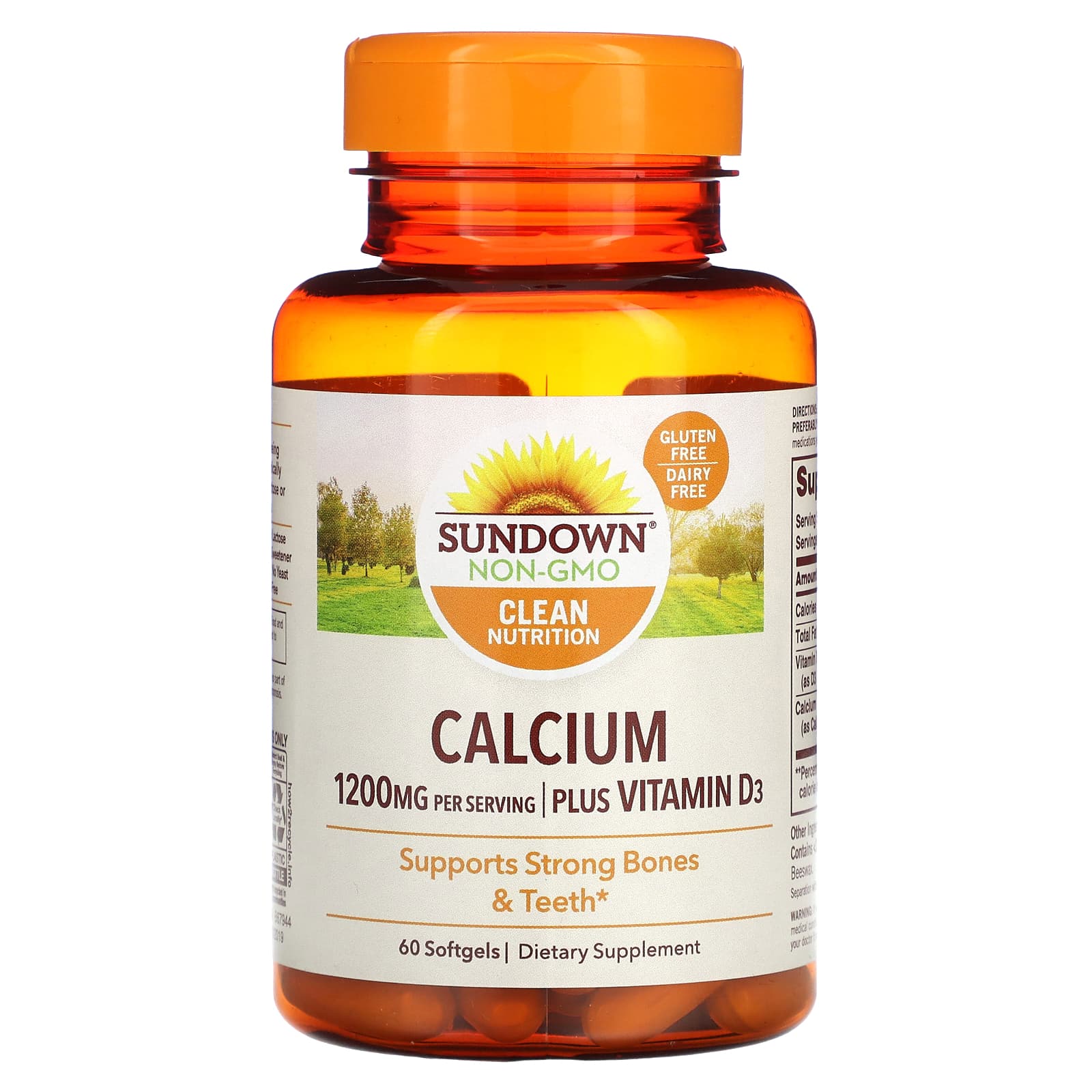 Sundown Naturals, Calcium, Plus Vitamin D3, 1,200 mg, 60 Softgels (600