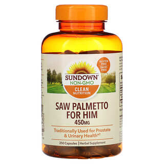 Sundown Naturals, Saw Palmetto, Homens, 450 mg, 250 Cápsulas (225 mg por Cápsula)