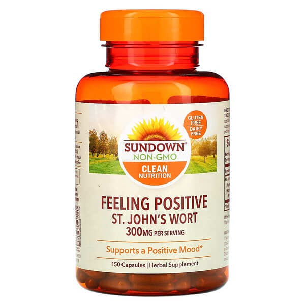 صانداون ناتورالز‏, كبسولات Feeling Positive, St. John's Wort، 150 مجم، 150 كبسولة