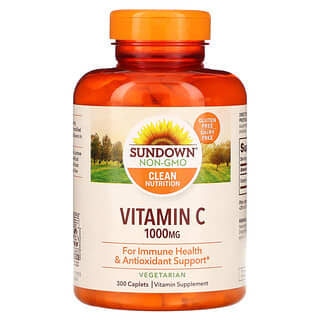 Sundown Naturals‏, "ויטמין C, ‏1,000 מ""ג, 300 קפליות."