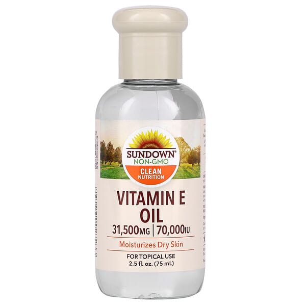 Sundown Naturals, витамин E в виде масла, 31 500 мг (70 000 МЕ), 75 мл (2,5 жидк. унции)