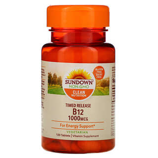 Sundown Naturals, Vitamina B12, 1000 mcg, 120 comprimidos
