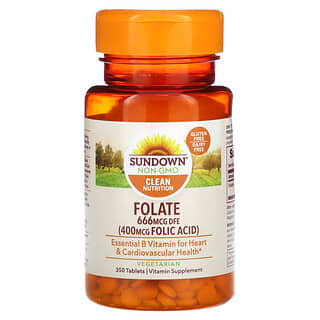 Sundown Naturals, Folate, 666 mcg, 350 Tabletten (666 mcg DFE pro Tablette)