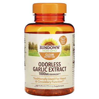 Sundown Naturals, Extracto de ajo inodoro, 1000 mg, 250 cápsulas blandas