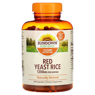 Sundown Naturals, Levedura de Arroz Vermelho, 1.200 mg, 240 Cápsulas (600 mg por Cápsula)