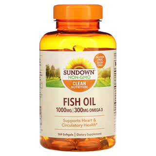 Sundown Naturals, Aceite de pescado, 1000 mg, 144 cápsulas blandas