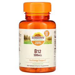 Sundown Naturals, B-12，500 微克，200 片