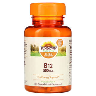 Sundown Naturals, B-12, 500 mcg, 200 comprimidos