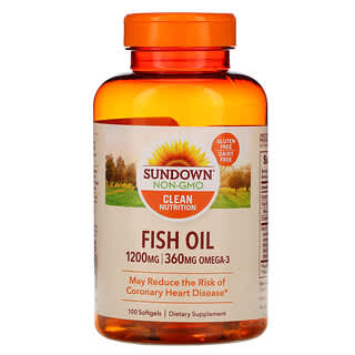 Sundown Naturals, Aceite de pescado, 1200 mg, 100 cápsulas blandas