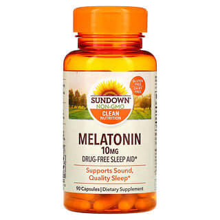 Sundown Naturals, Melatonina, 10 mg, 90 cápsulas