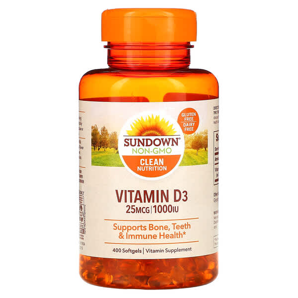 Sundown Naturals, Vitamin D3, 25 mcg (1,000 IU), 400 Softgels