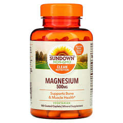 Sundown Naturals, Magnésio, 500 mg, 180 Cápsulas Revestidas