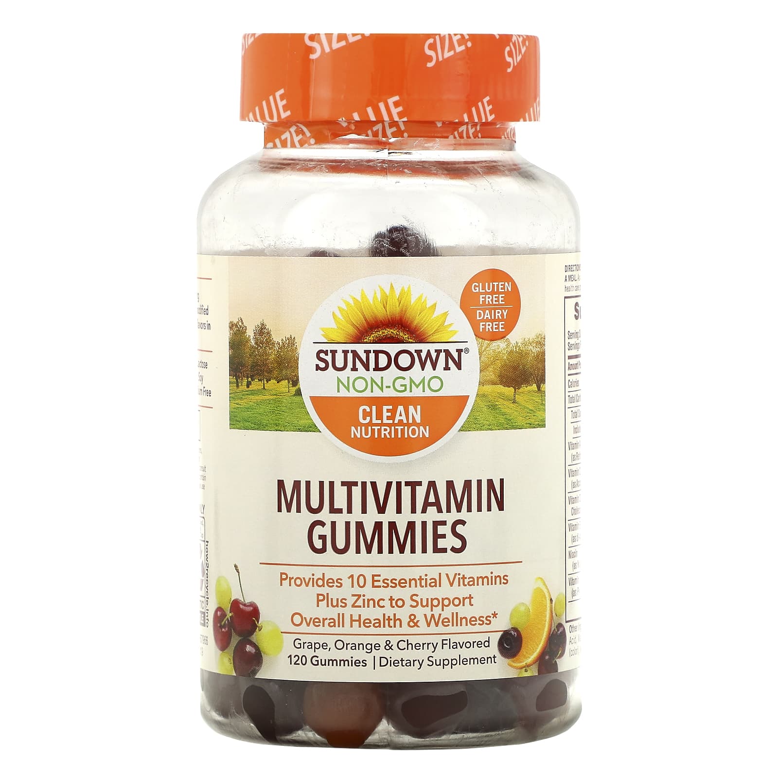 Sundown Naturals, Multivitamin Gummies, Grape, Orange & Cherry Flavored