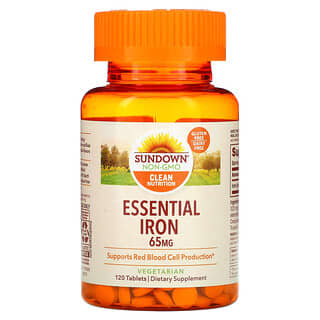 Sundown Naturals, Ferro Essencial, 65 mg, 120 Comprimidos