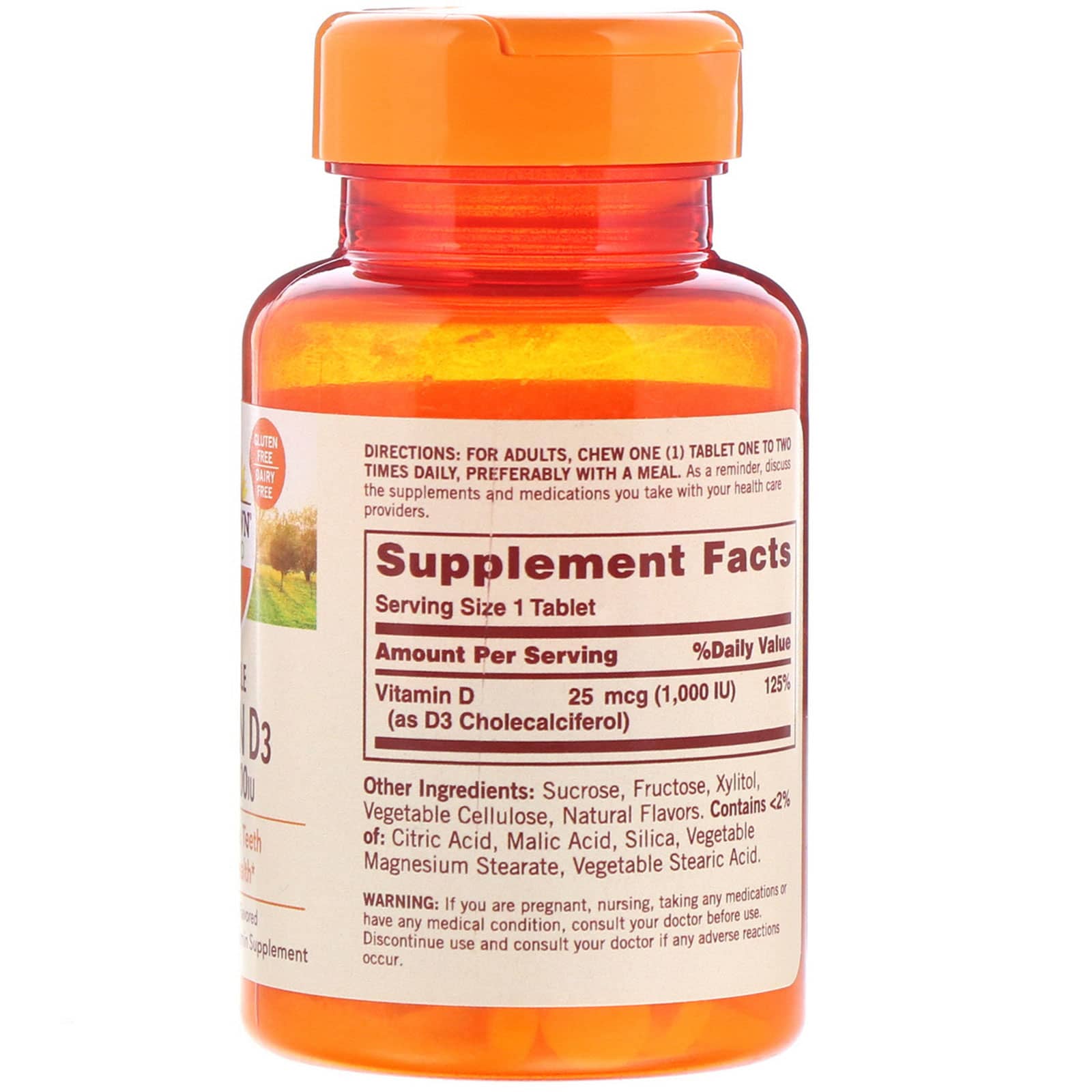 Sundown Naturals, Chewable Vitamin D3, StrawberryBanana Flavored, 25