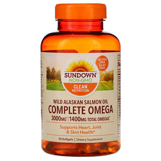 Sundown Naturals, Complete Omega，野生阿拉斯加鮭魚油，1,400 毫克，90 粒軟膠囊