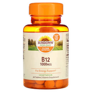Sundown Naturals, Витамин B-12, 1000 мкг, 60 таблеток