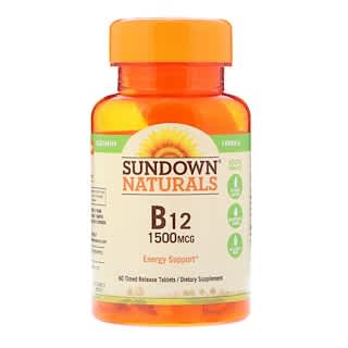 Sundown Naturals, B12, 1500 mcg, 60 Time Release Tablets