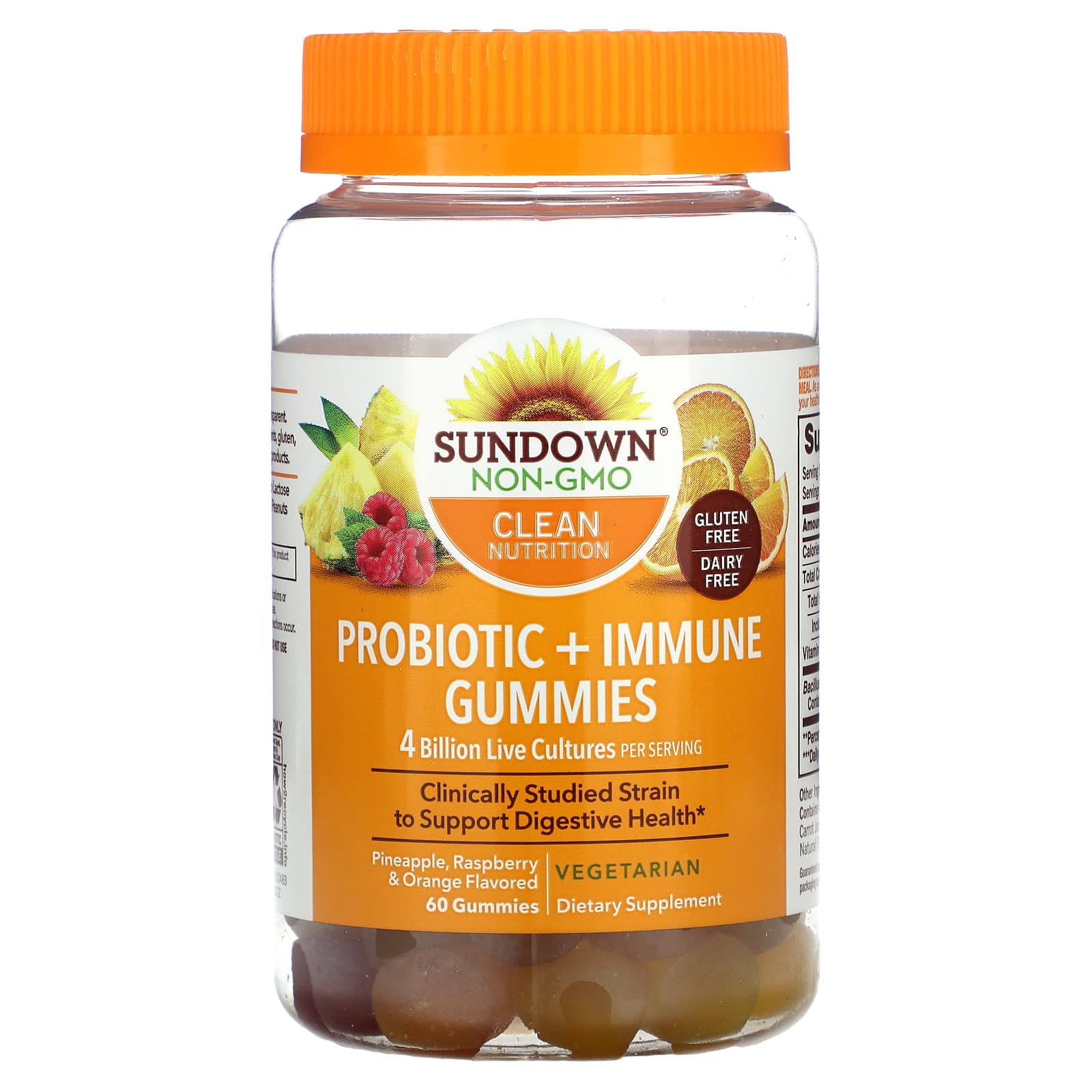Sundown Naturals, Probiotic + Immune Gummies, Pineapple, Raspberry