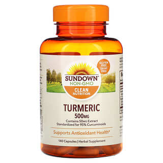 Sundown Naturals, Cúrcuma, 500 mg, 140 cápsulas