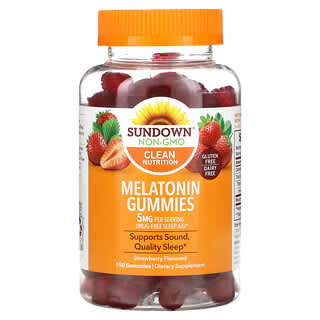 Sundown Naturals, Melatonin Gummies, Strawberry, 5 mg, 150 Gummies (2.5 mg per Gummy)