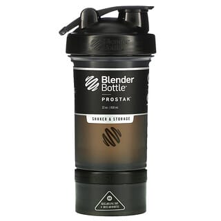 Blender Bottle, ProStak، أسود، 22 أونصة (650 مل)