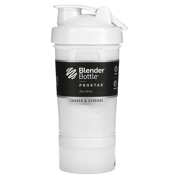 Blender Bottle, BlenderBottle, ProStak, White, 22 oz